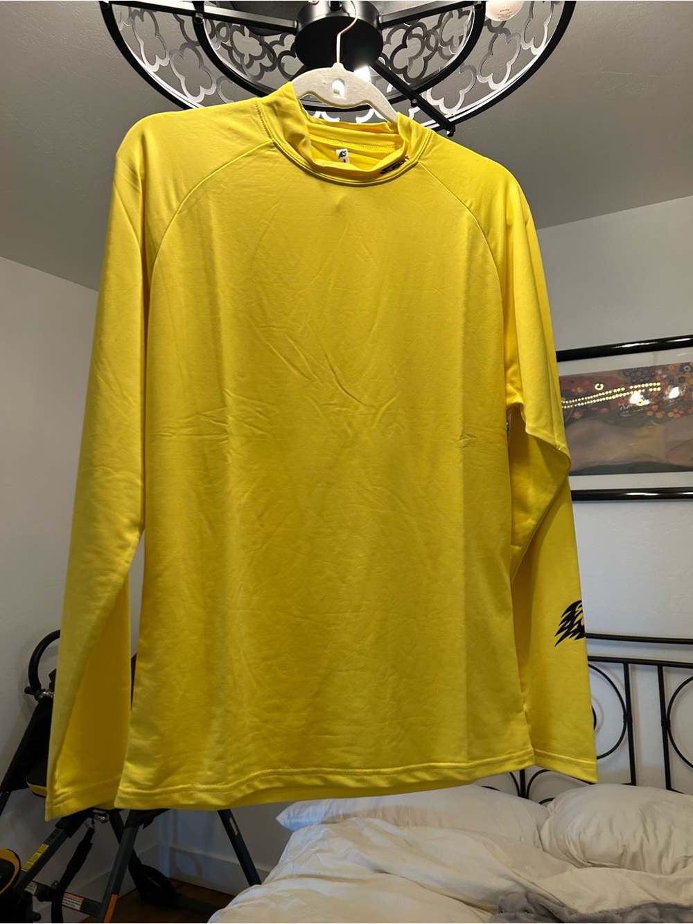 LIV Team Fireballs Stuburt Men's Yellow Long-Sleeve Swim Shirt